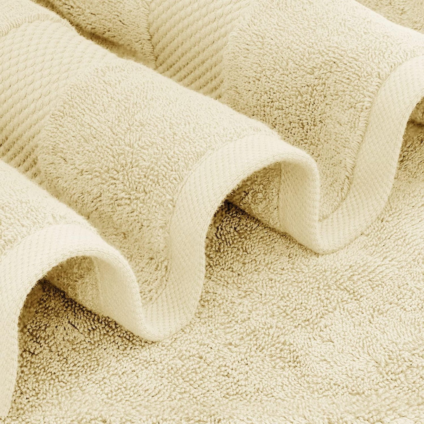 Luxury Bath Towels Set of 4 Large 700 GSM Cotton Ultra Soft 27X54 in Beige Color