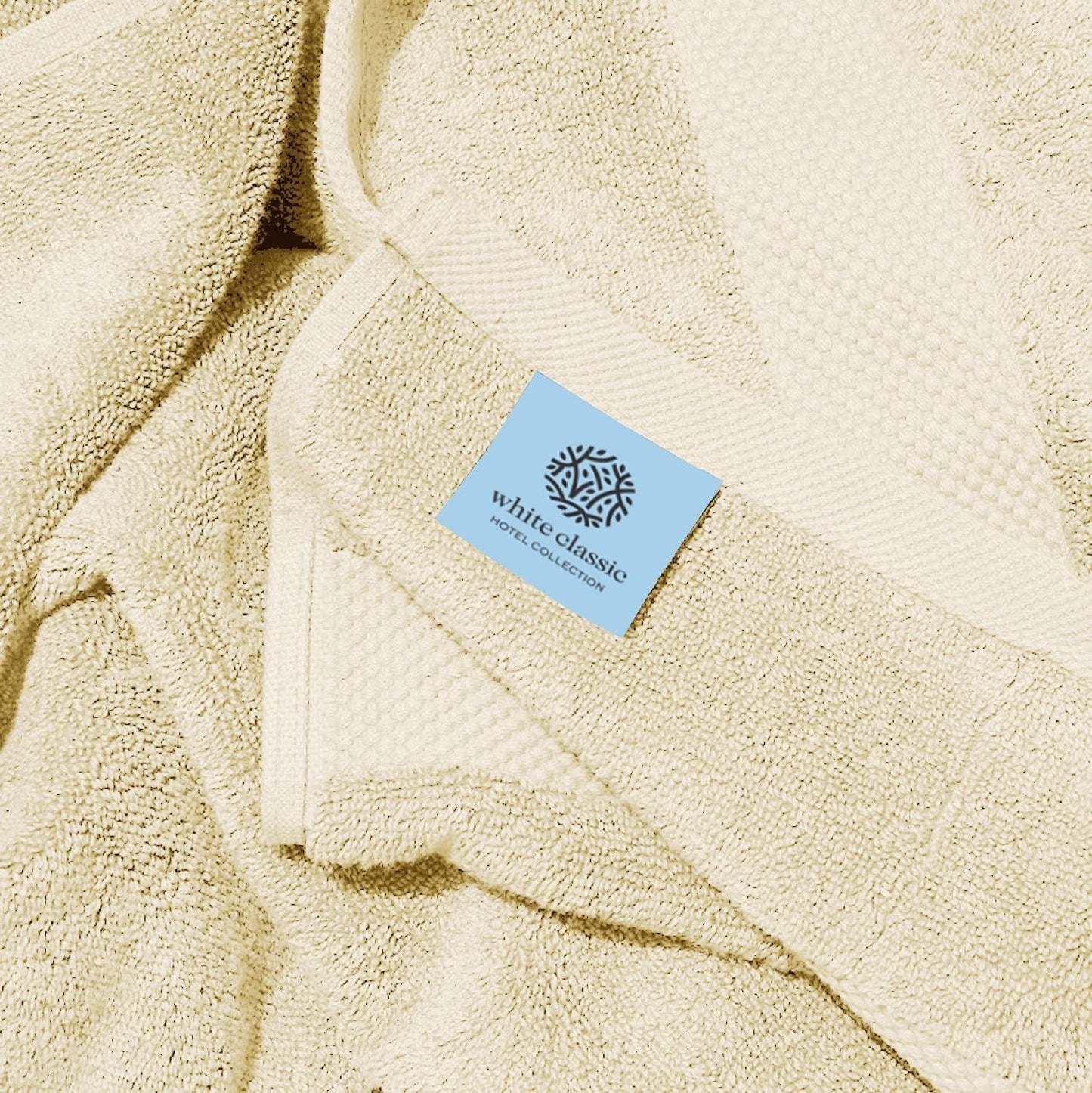 Luxury Bath Towels Set of 4 Large 700 GSM Cotton Ultra Soft 27X54 in Beige Color