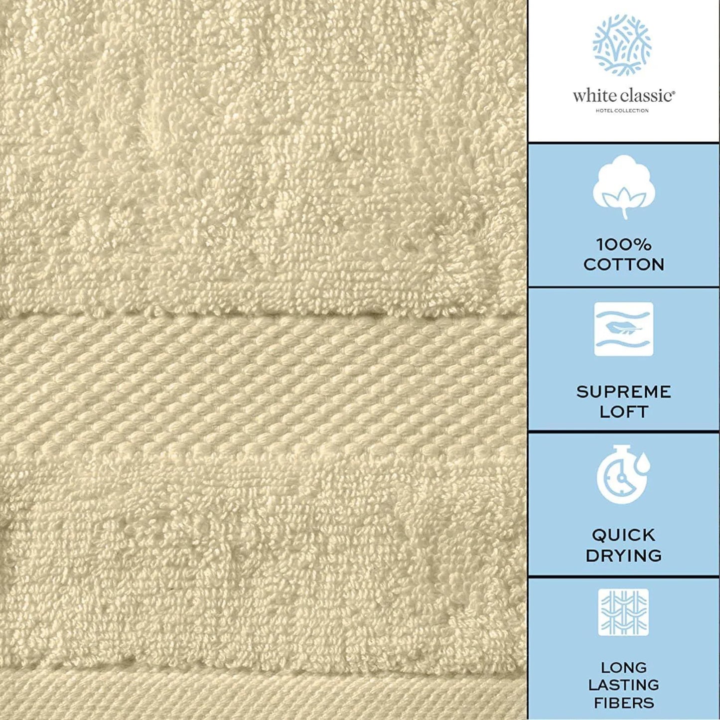 Luxury Bath Towels Set of 4 Large 700 GSM Cotton Ultra Soft 27X54 in Beige Color