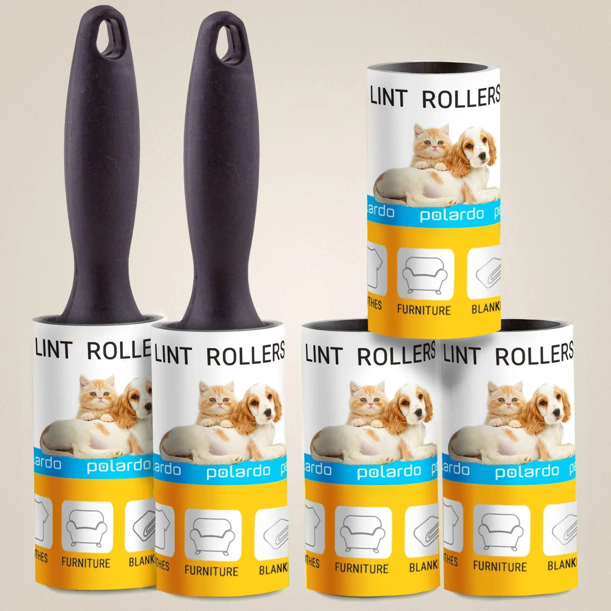 Lint Rollers for Pet Hair Sticky Remover for Couch Clothes Furniture 5 Rollers