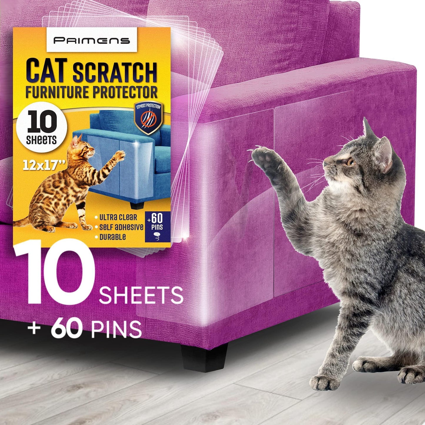 Heavy Duty Cat Scratch Deterrent Furniture Protectors for Sofa 10 Xlarge Sheets