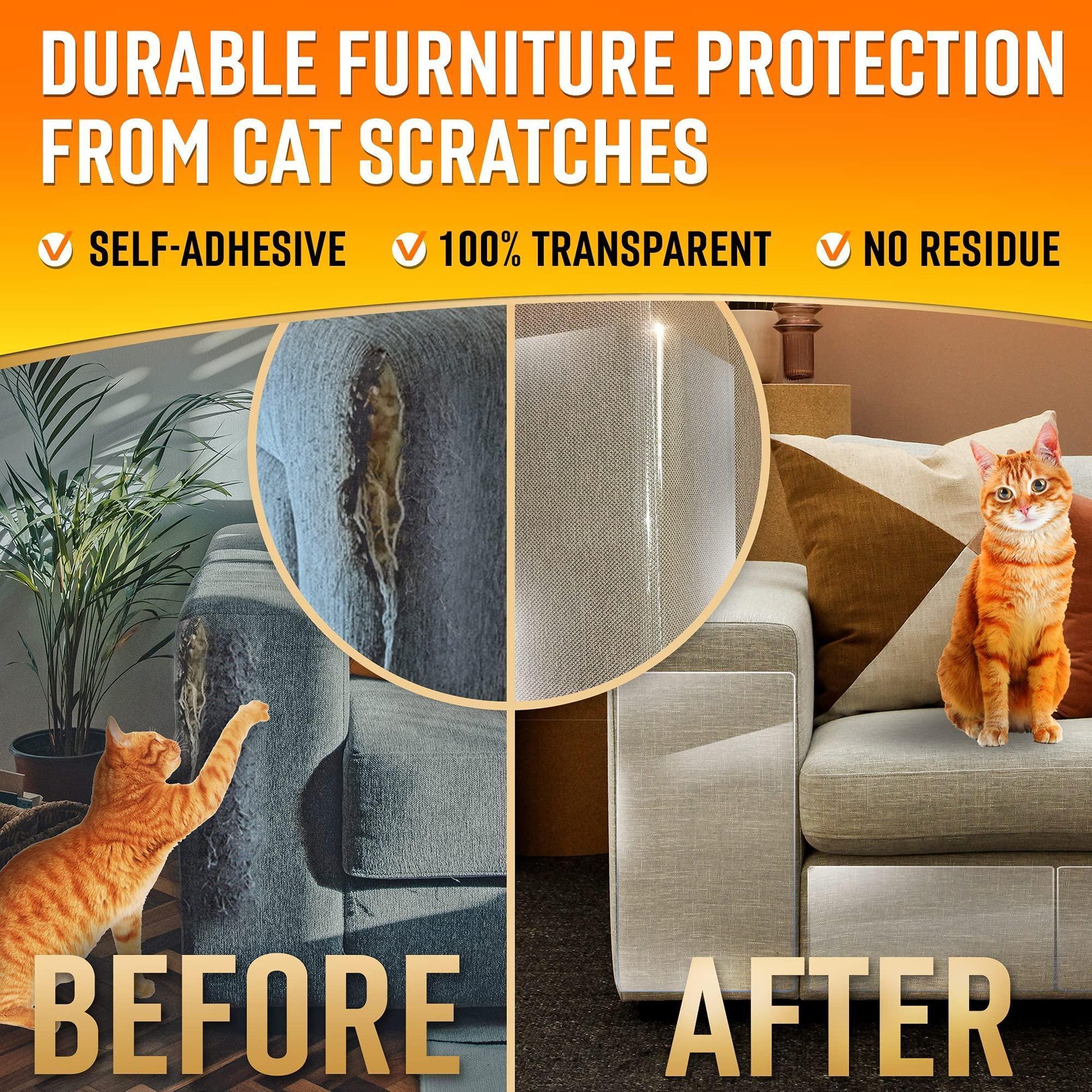 Heavy Duty Cat Scratch Deterrent Furniture Protectors for Sofa 10 Xlarge Sheets