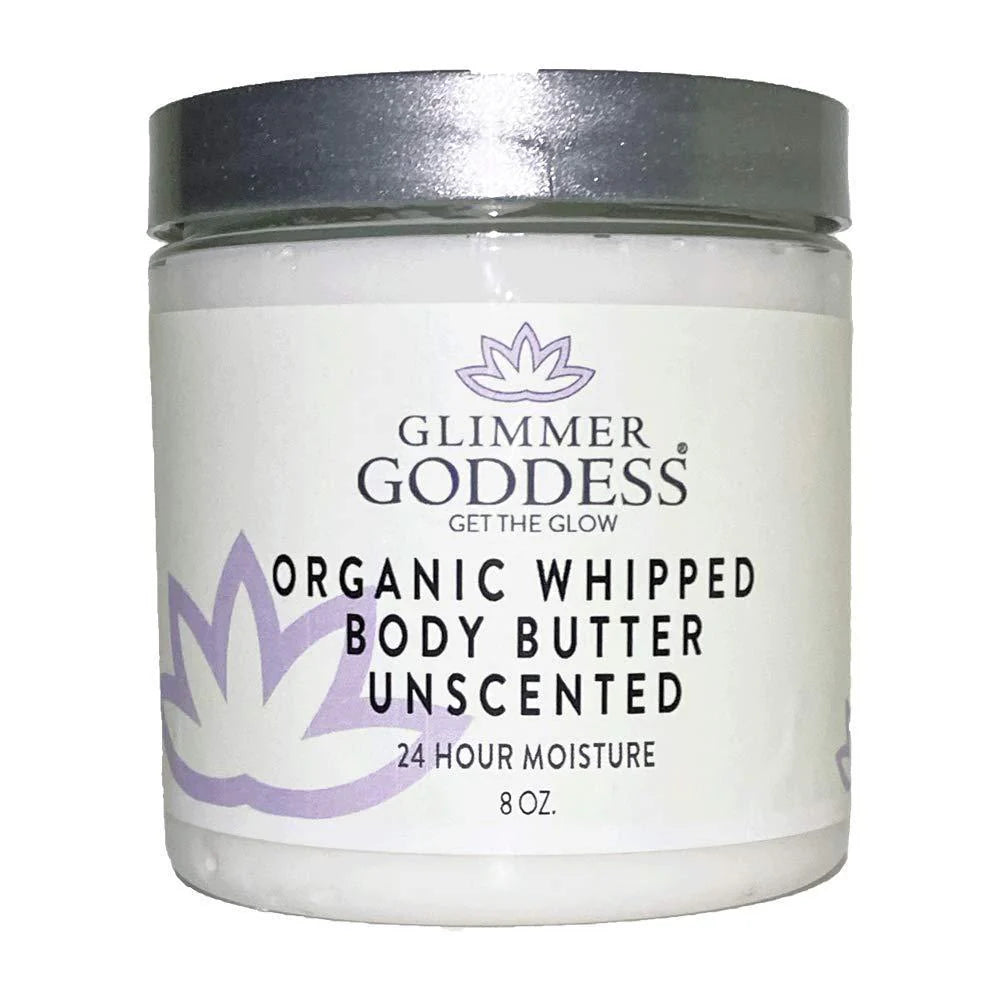 Unscented Organic Whipped Body Butter Vegan 24 Hour Hydration All Skin Type 8 Oz